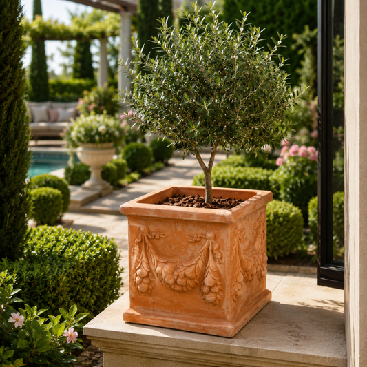 Grande jardinière terre cuite