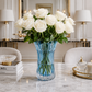 Vase transparent bleu
