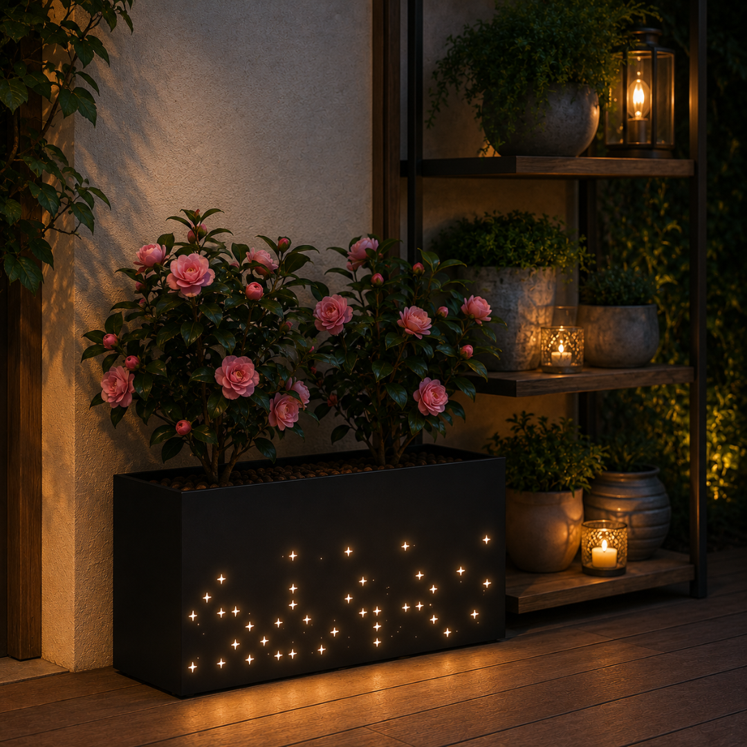 Bac à fleurs lumineux