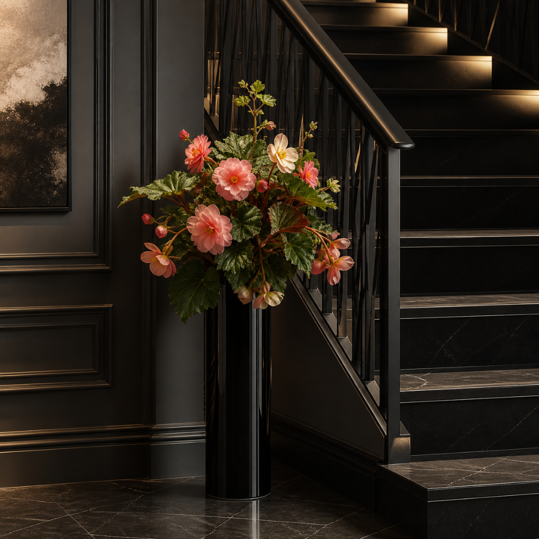 Grand vase noir brillant