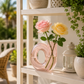 Vase rose transparent