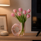 Vase rose transparent