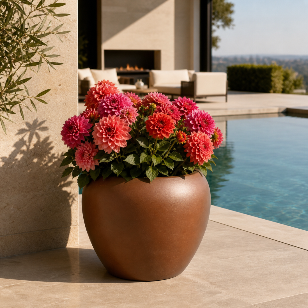 Grand vase marron