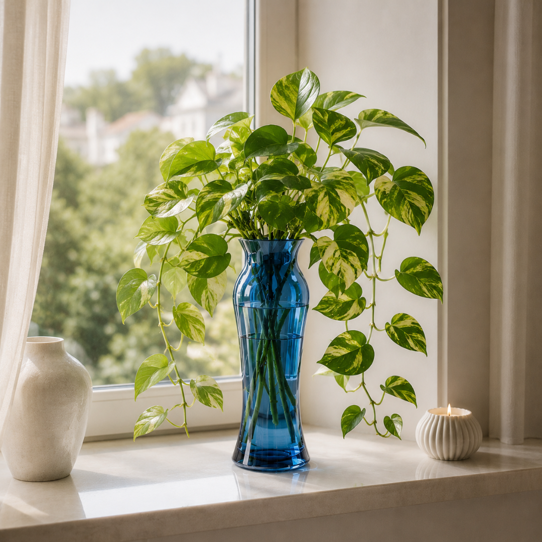 Vase cristal bleu