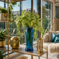 Vase cristal bleu