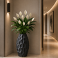 Grand vase noir mat