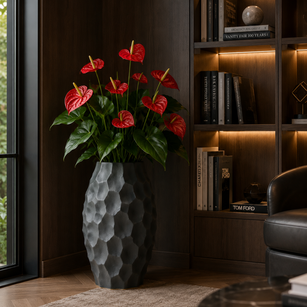 Grand vase noir mat