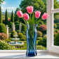 Vase cristal bleu