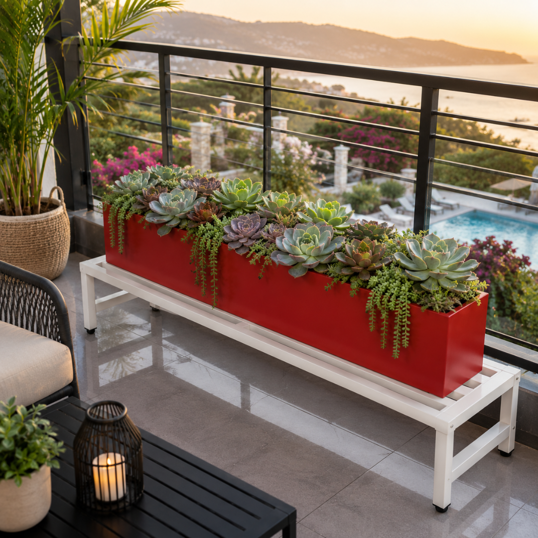 Support métal pour jardinière