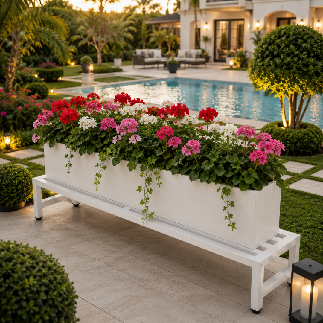 Support métal pour jardinière
