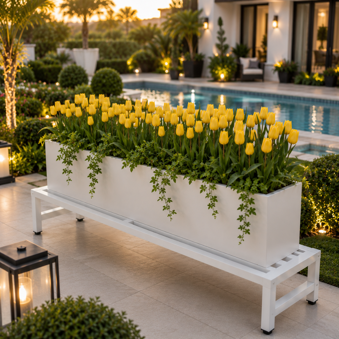 Support métal pour jardinière