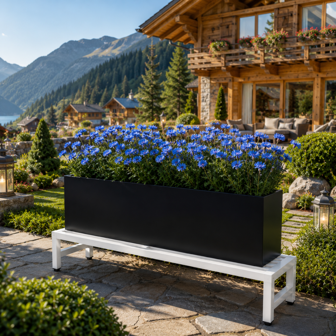 Support métal pour jardinière