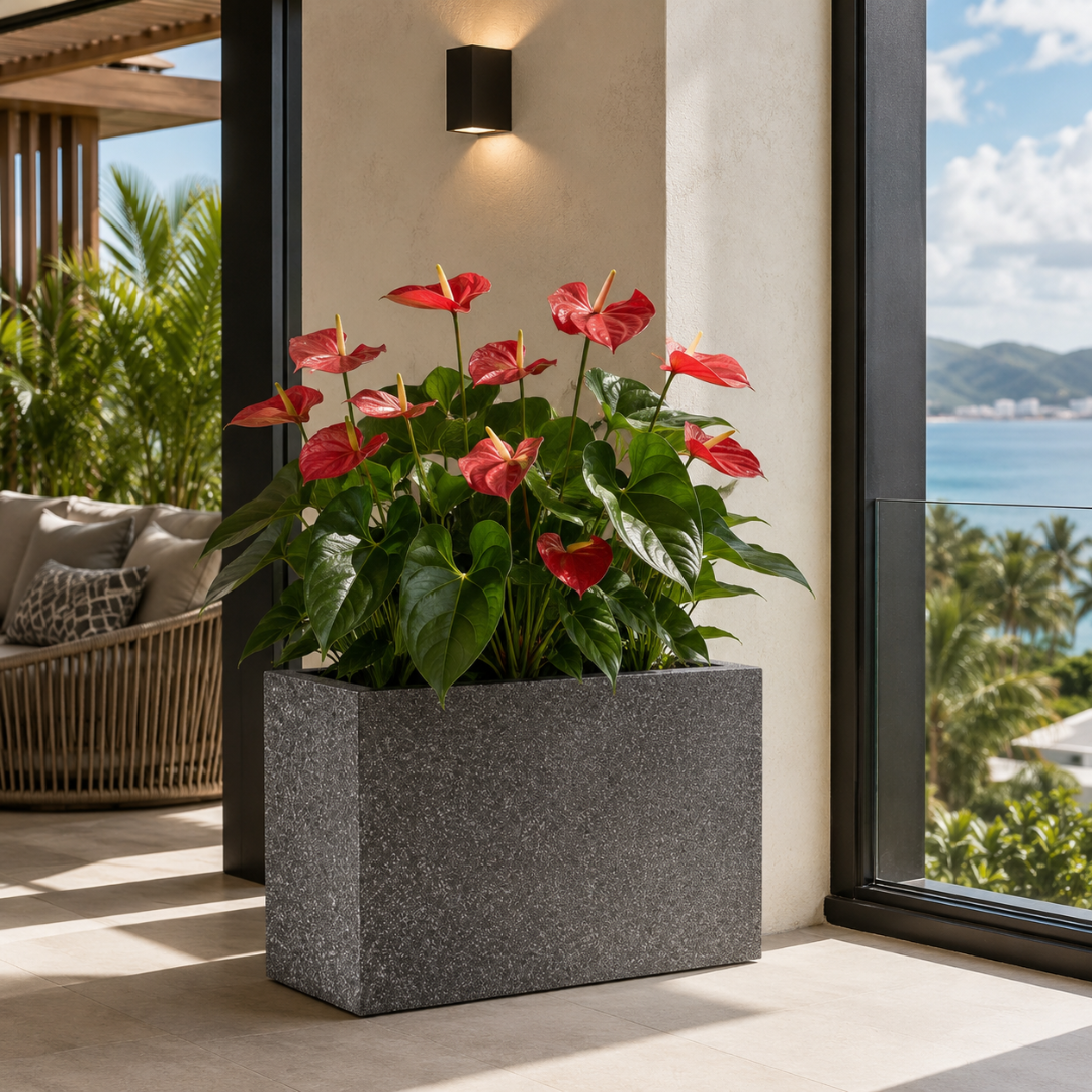 Jardinière haute rectangulaire extérieur
