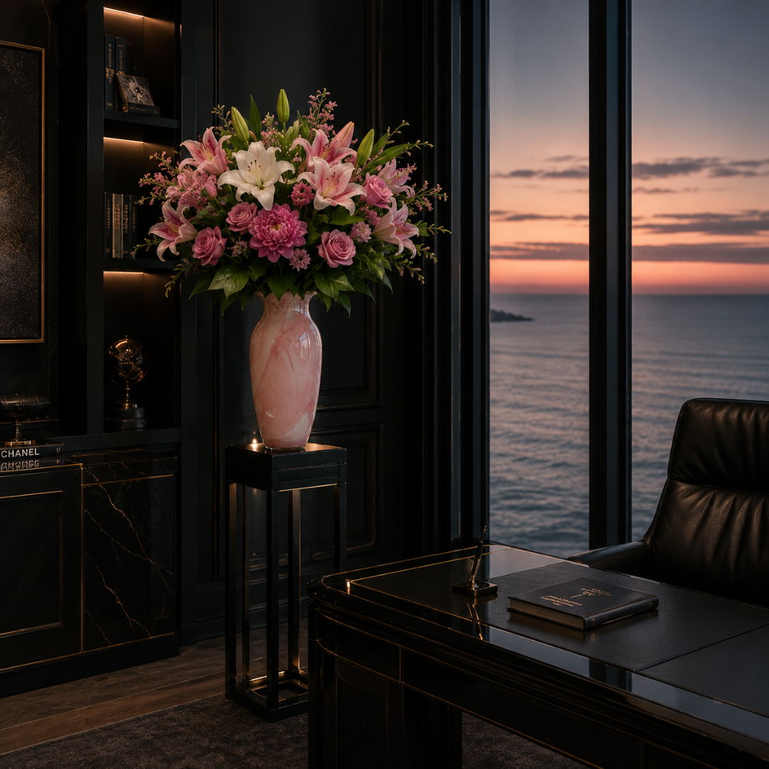Grand vase rose
