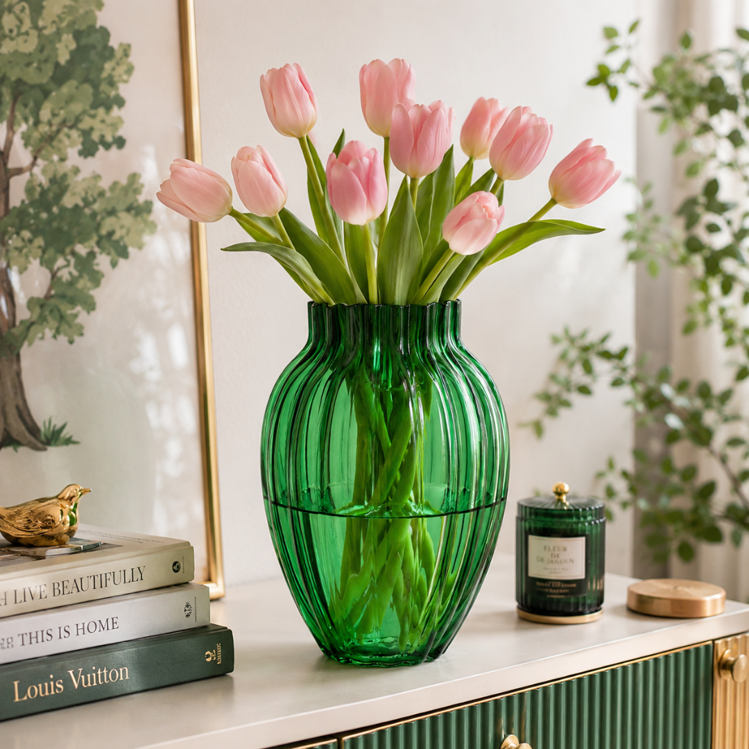 Vase vert foncé