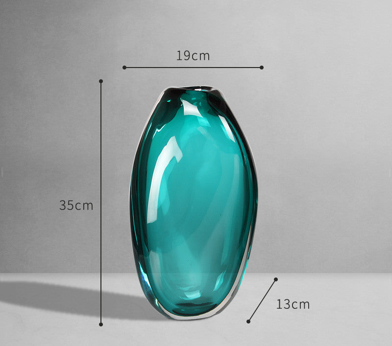 Vase en verre vert