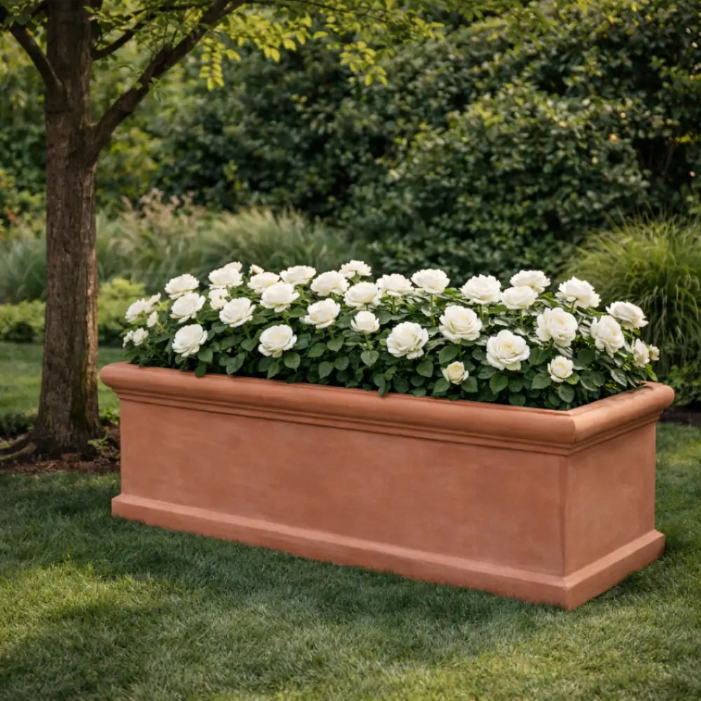 Jardinière en terre cuite rectangulaire