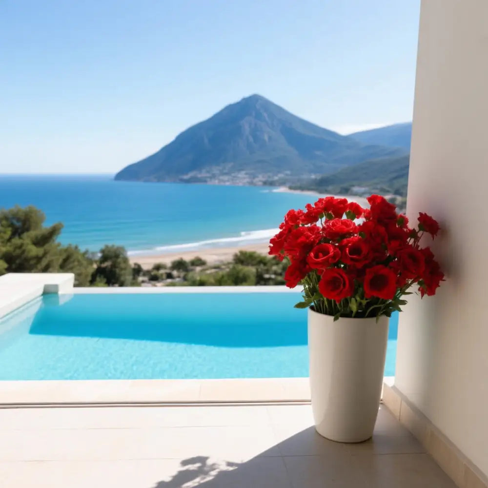 Grand pot de fleur avec réserve d’eau