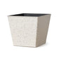Grand pot de fleur carré extérieur Blanc quartz
