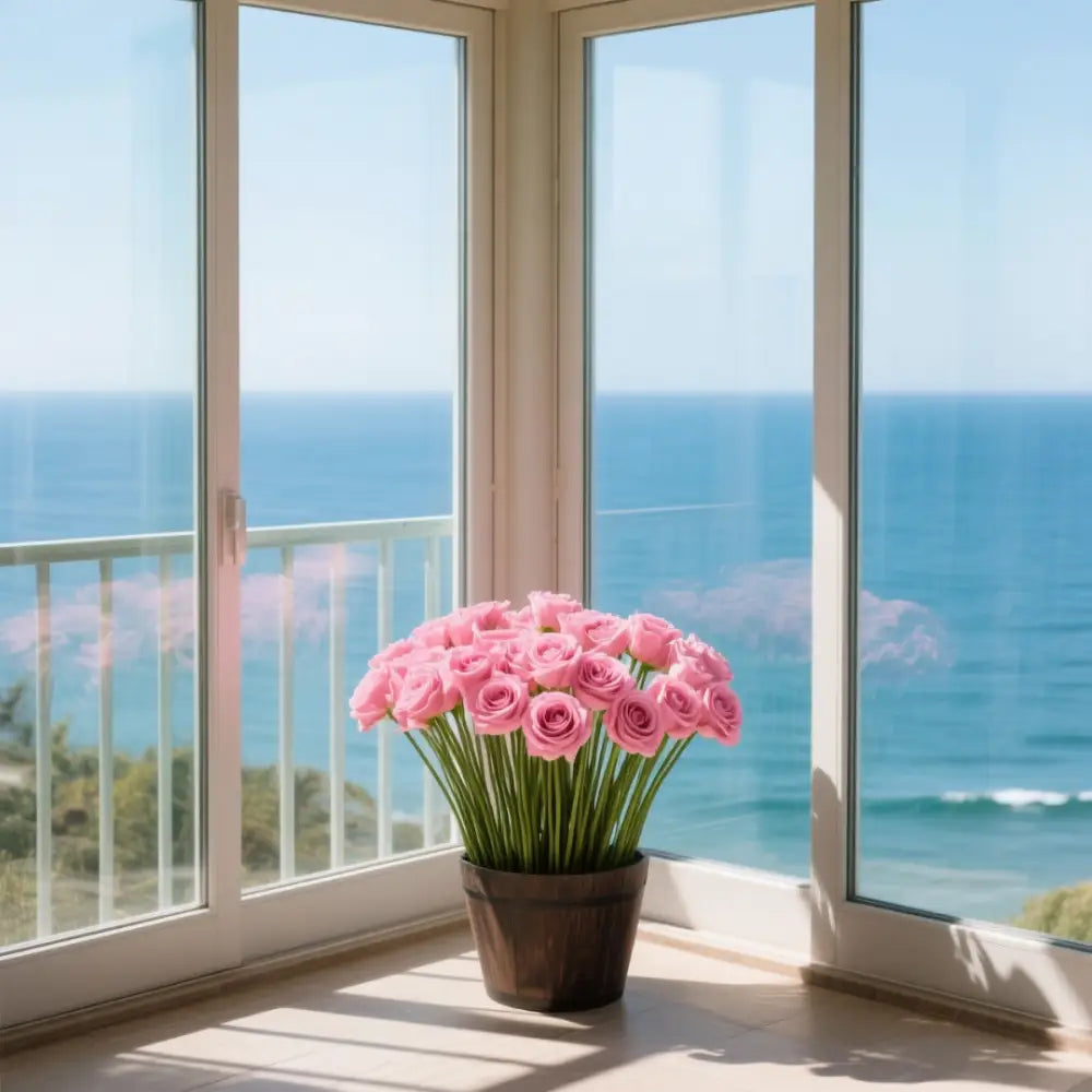 Grand pot de fleur en bois