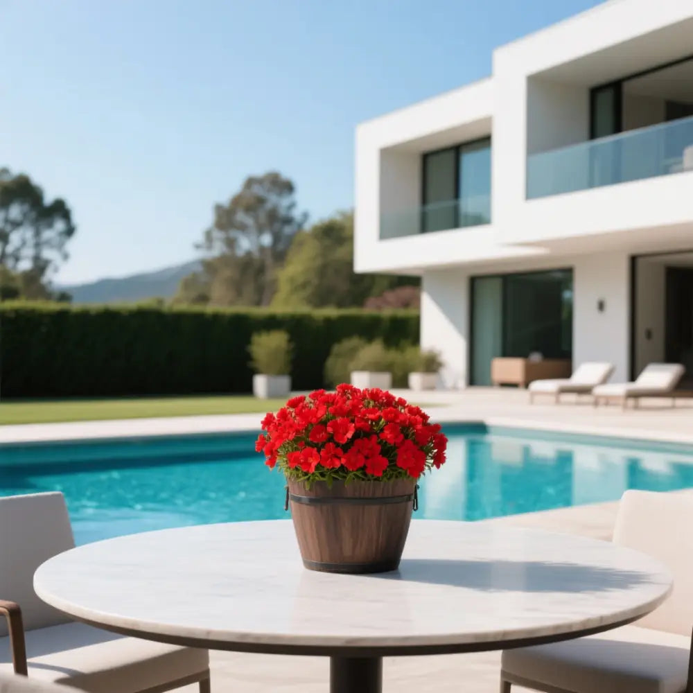 Grand pot de fleur en bois