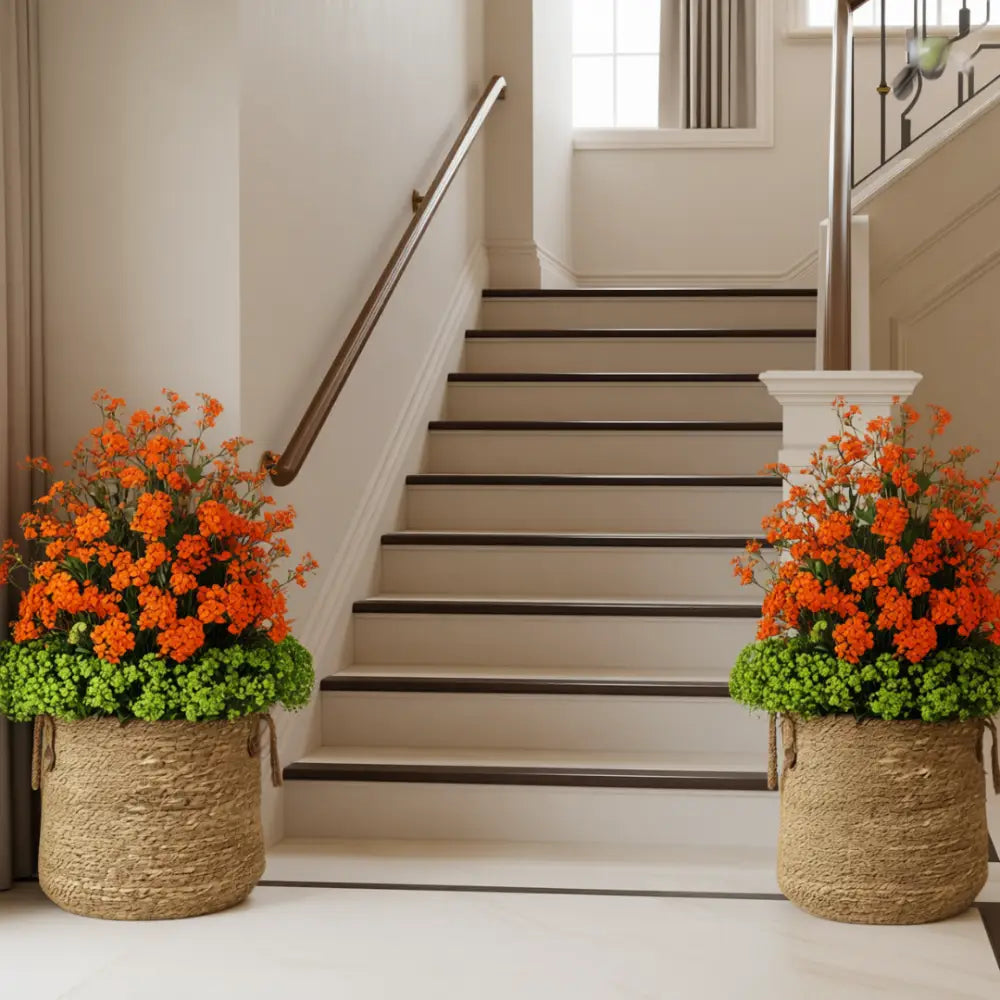 Grand pot de fleur en osier