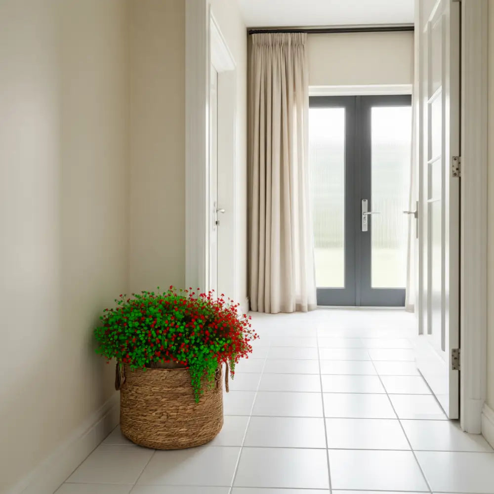 Grand pot de fleur en osier