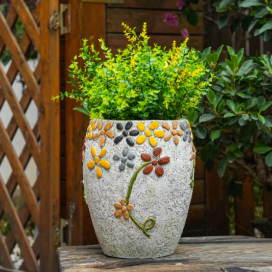 Grand pot de fleur en pierre
