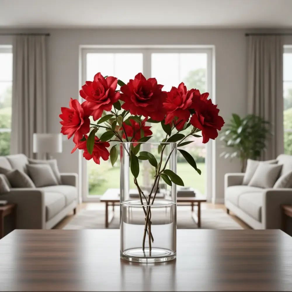 Grand pot de fleur en verre transparent