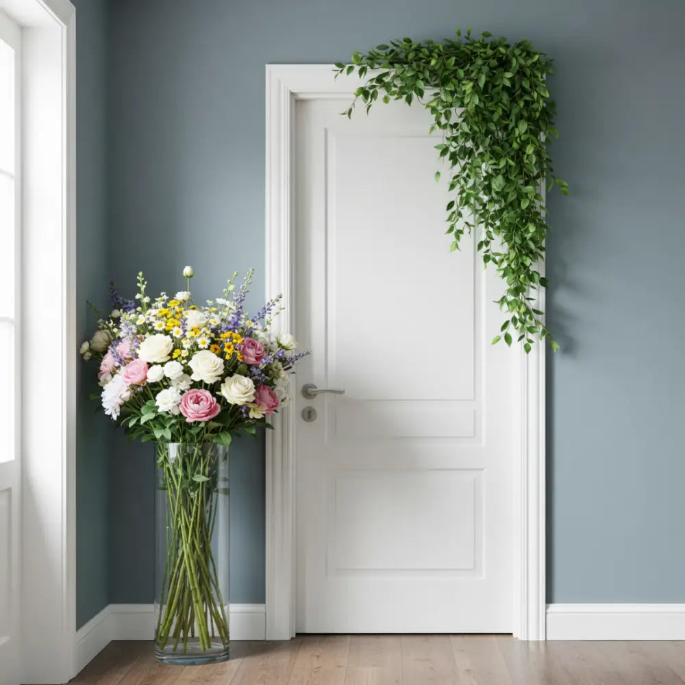 Grand pot de fleur en verre transparent