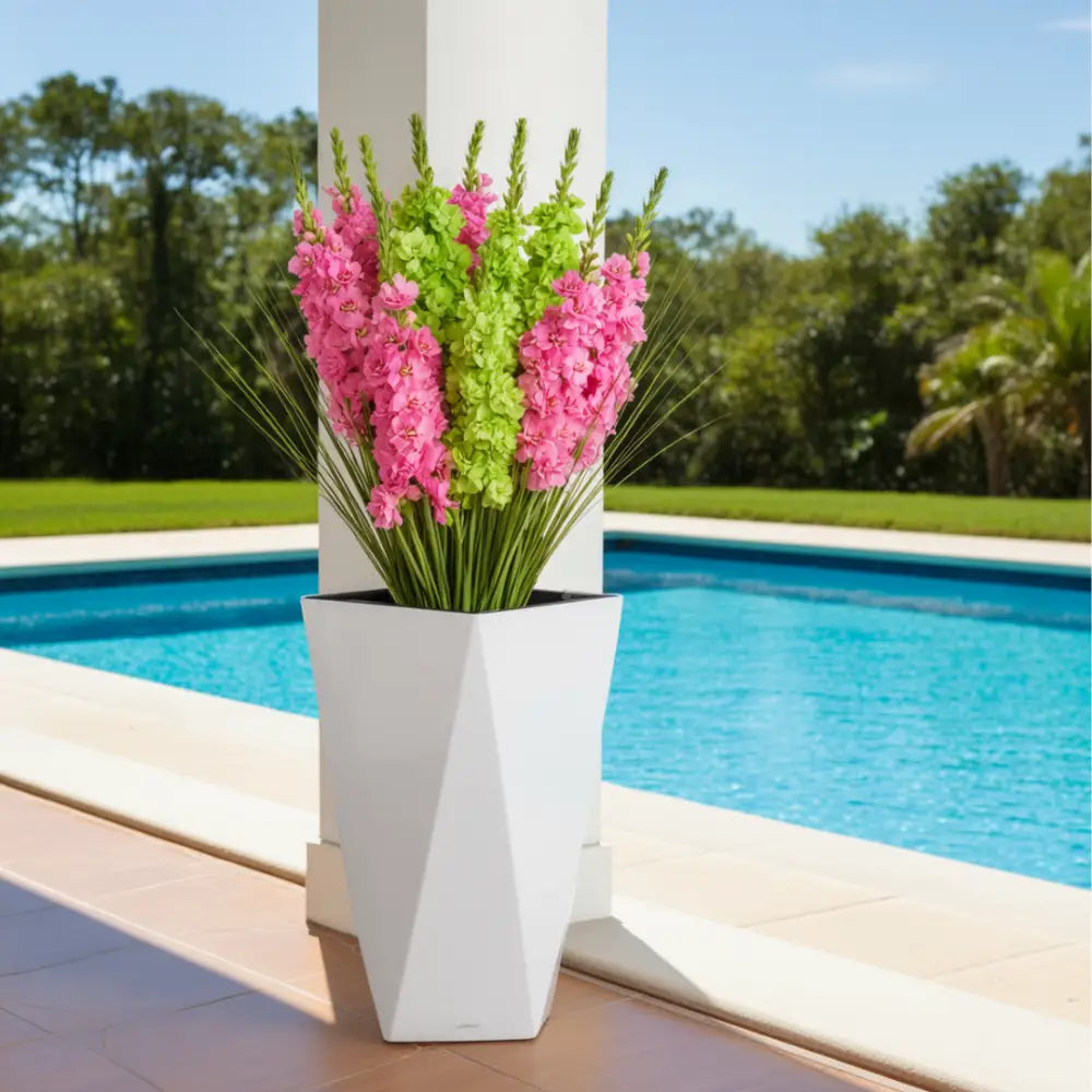 Grand pot de fleur exterieur 80 cm - Blanc