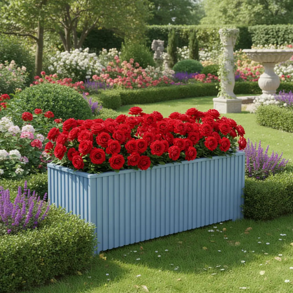 Grand pot de fleur exterieur bleu