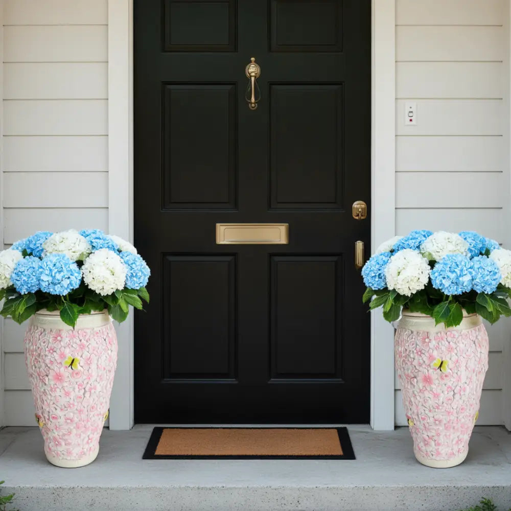 Grand pot de fleur extérieur coloré