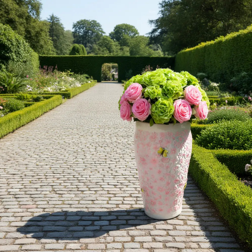 Grand pot de fleur extérieur coloré