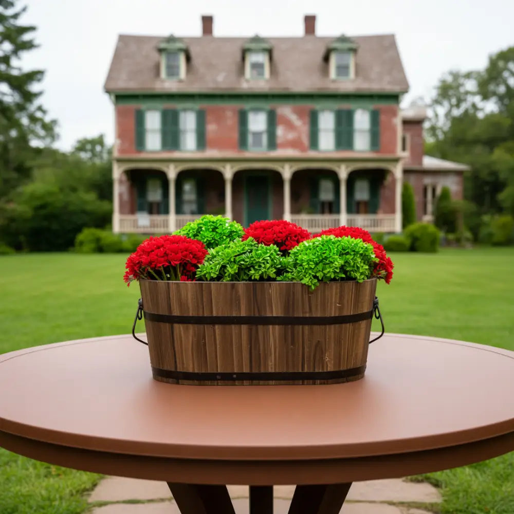 Grand pot de fleur exterieur en bois