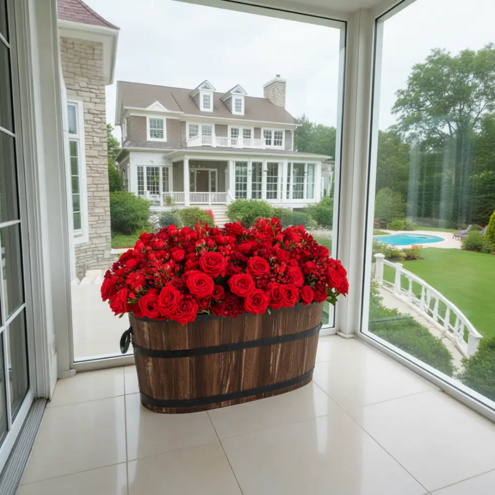 Grand pot de fleur exterieur en bois