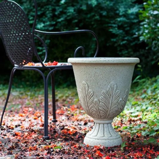 Grand pot de fleur extérieur en résine - Beige