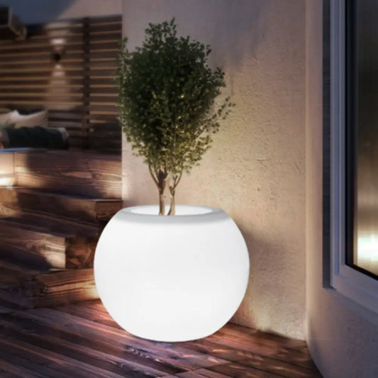 Grand pot de fleur extérieur lumineux solaire