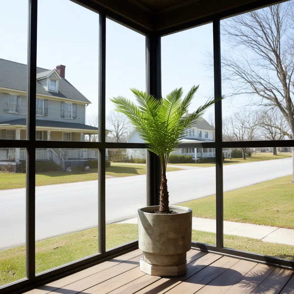 Grand pot de fleur exterieur pour palmier - Beige