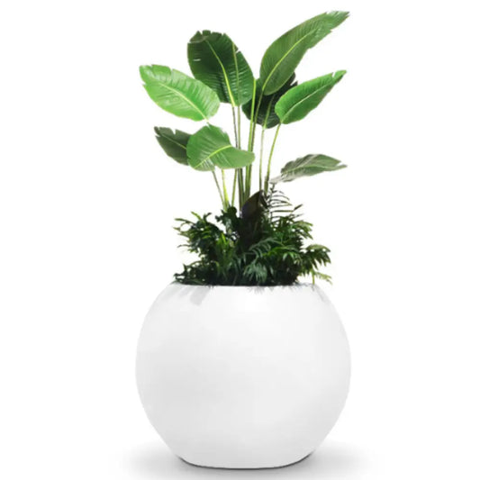 Grand pot de fleur extérieur rond
