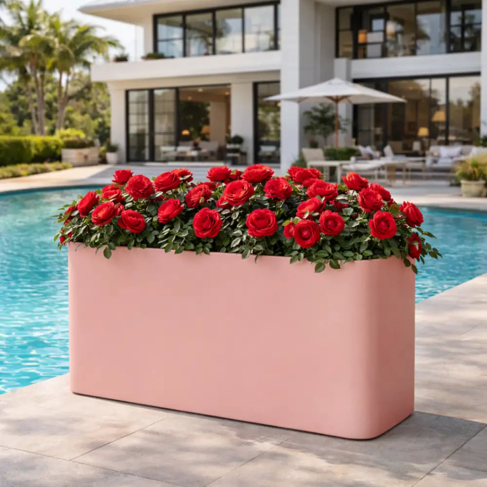 Grand pot de fleur exterieur rose