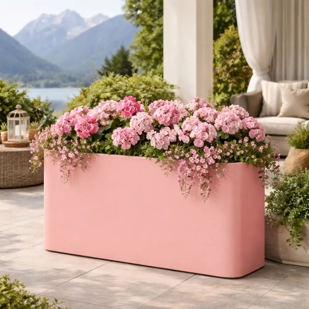 Grand pot de fleur exterieur rose