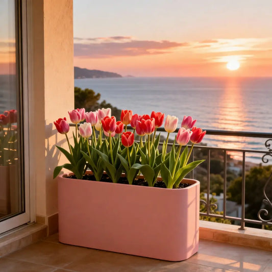 Grand pot de fleur exterieur rose