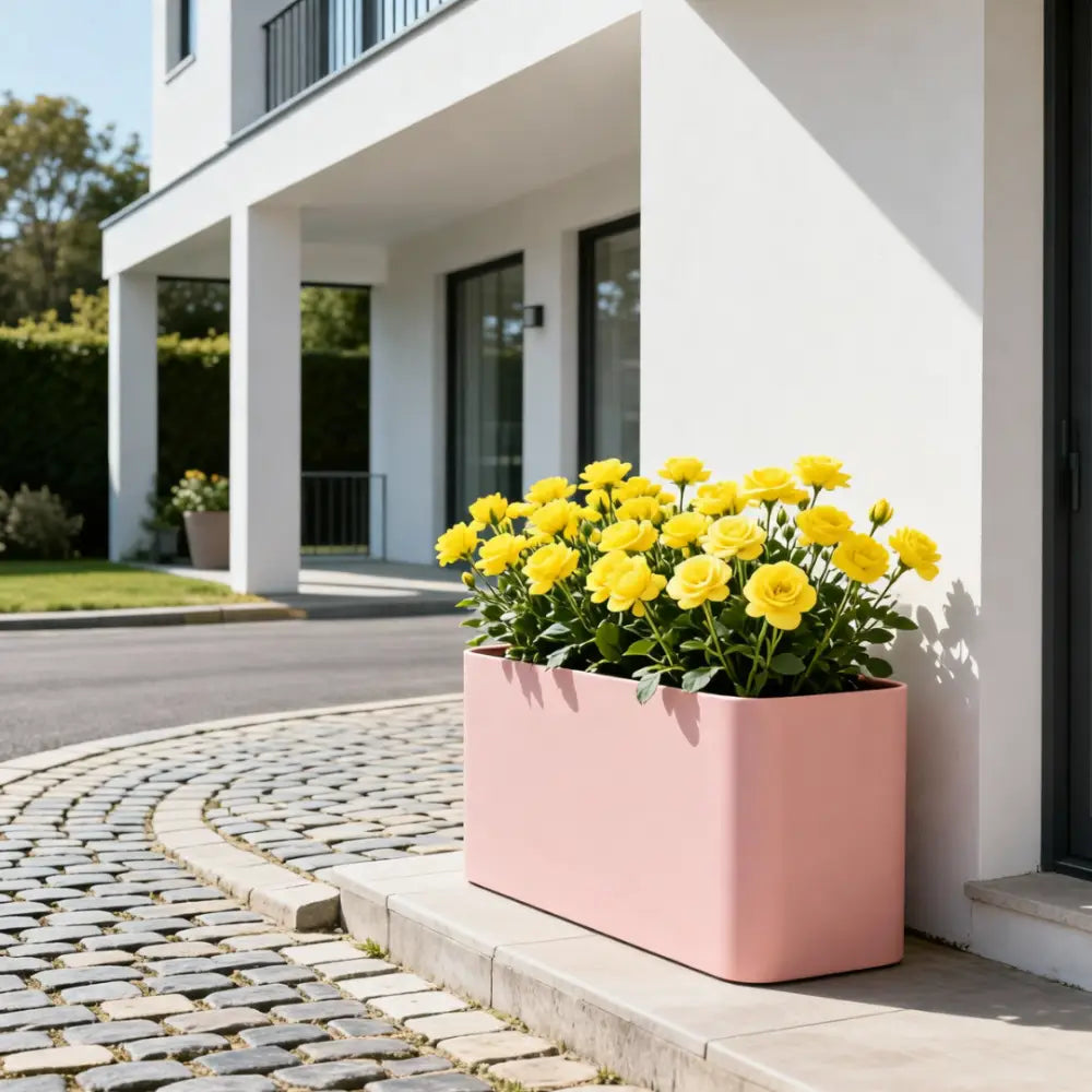 Grand pot de fleur exterieur rose