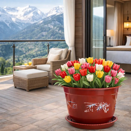 Grand pot de fleur exterieur rouge
