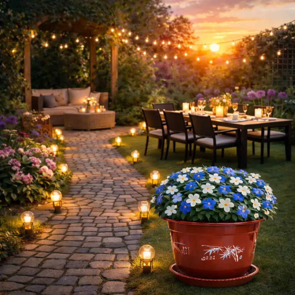 Grand pot de fleur exterieur rouge