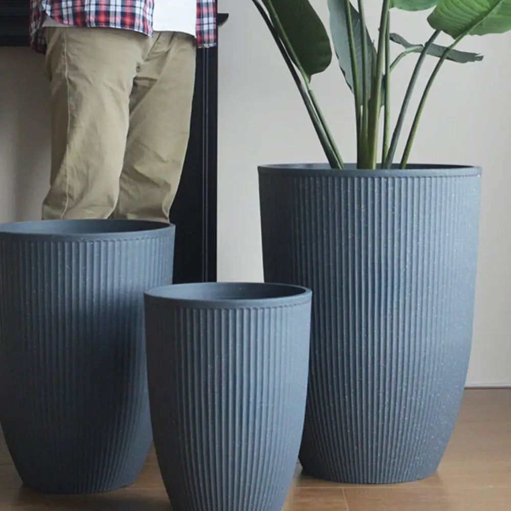 grand pot de fleur gris anthracite