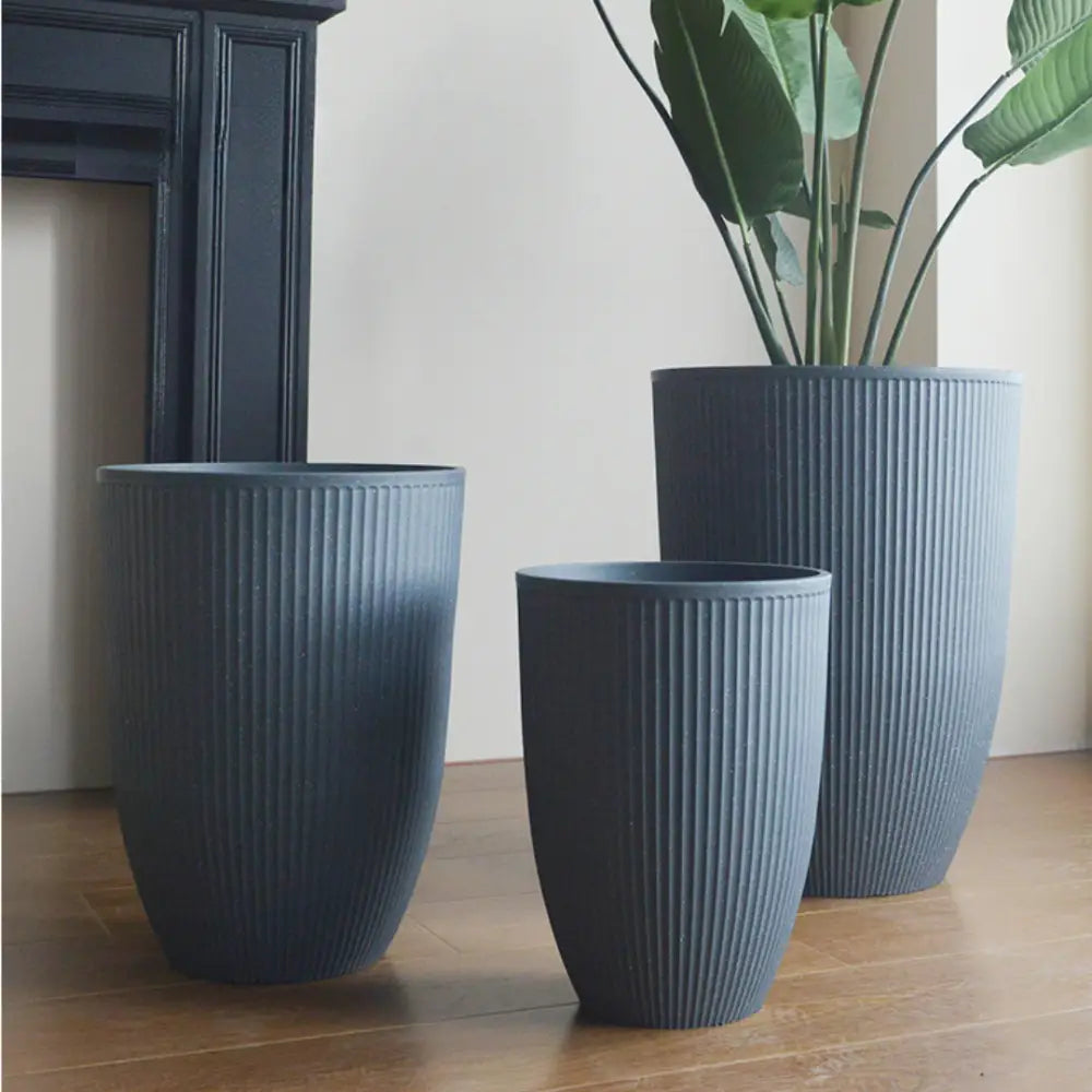 grand pot de fleur gris anthracite