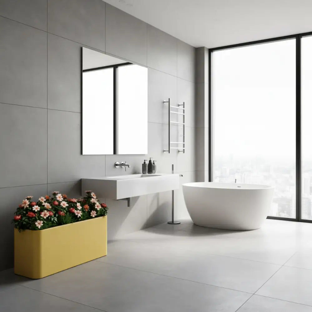 Grand pot de fleur jaune
