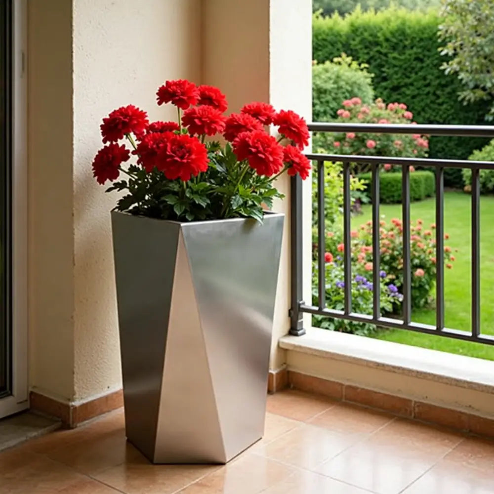 Grand pot de fleur métal